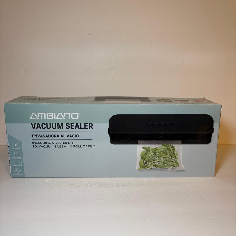 Ambiano Vacuum Food Sealer Black - New Including Starter Kit w/ Bags & Film